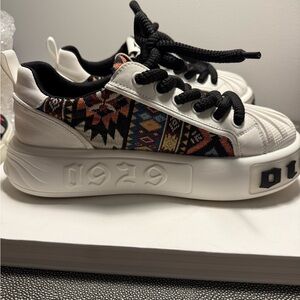 Chunky Platform Fashion Sneakers – Woven Design